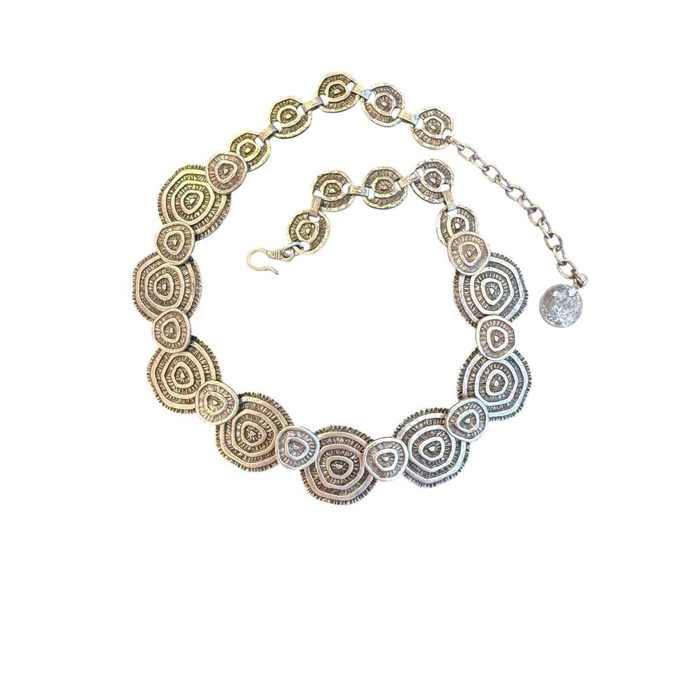 Vintage SERAGLIO Necklace Metal Brutalist Necklace.